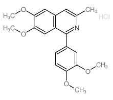 Isoquinoline,1-(3,4-dimethoxyphenyl)-6,7-dimethoxy-3-methyl-, hydrochloride (1:1)结构式