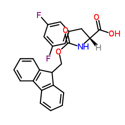 (R)-2-((((9H-芴-9-基)甲氧基)羰基)氨基)-3-(3,5-二氟苯基)丙酸结构式