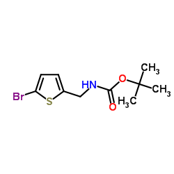 N-[(5-溴-2-噻吩)甲基]氨基甲酸叔丁酯结构式