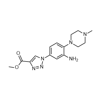 1-(3-氨基-4-(4-甲基哌嗪-1-基)苯基)-1H-1,2,3-三唑-4-羧酸甲酯结构式