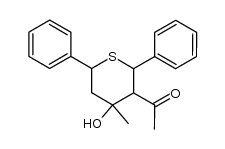 3-acetyl-2,6-diphenyl-4-methylthiopyran Structure