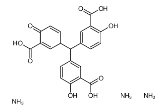 Triammonium 3,3'-[(3-carboxylato-4-oxo-2,5-cyclohexadien-1-yl)met hylene]bis(6-hydroxybenzoate) Structure