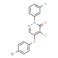 5-[(4-BROMOPHENYL)SULFANYL]-4-CHLORO-2-(3-CHLOROPHENYL)-3(2H)-PYRIDAZINONE structure