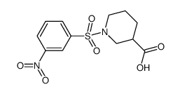 1-((3-硝基苯基)磺酰基)哌啶-3-羧酸结构式