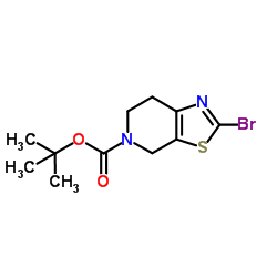 2-溴-6,7-二氢噻唑并[5,4-C]吡啶--5(4H)-甲酸叔丁酯结构式