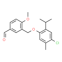 3-(4-CHLORO-2-ISOPROPYL-5-METHYL-PHENOXYMETHYL)-4-METHOXY-BENZALDEHYDE structure