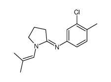 N-(3-chloro-4-methylphenyl)-1-(2-methylprop-1-enyl)pyrrolidin-2-imine结构式