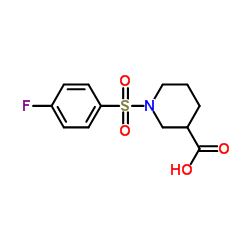 1-[(4-FLUOROPHENYL)SULFONYL]PIPERIDINE-3-CARBOXYLIC ACID Structure