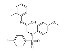 2-(N-(4-fluorophenyl)sulfonyl-4-methoxyanilino)-N-(2-methylphenyl)acetamide结构式