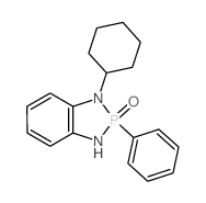 9-cyclohexyl-8-phenyl-7,9-diaza-8$l^C18H21N2OP-phosphabicyclo[4.3.0]nona-1,3,5-triene 8-oxide Structure
