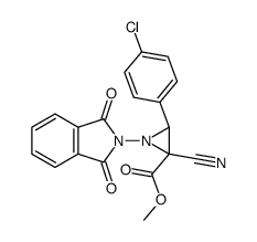 3-(4-chloro-phenyl)-2-cyano-1-phthalimido-aziridine-2-carboxylic acid methyl ester结构式