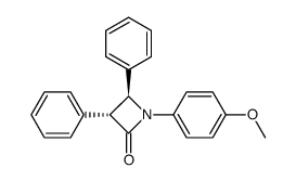 trans-1-(4-methoxyphenyl)-3,4-diphenylazetidin-2-one结构式