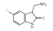 3-(氨甲基)-5-氟-1,3-二氢-2H-吲哚-2-酮结构式