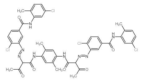 3,3'-[(2,5-dimethyl-p-phenylene)bis[imino(1-acetyl-2-oxoethylene)azo]]bis[4-chloro-N-(5-chloro-o-tolyl)benzamide] Structure