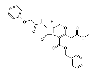 benzyl 7-β-(aminophenoxyacetoyl)-3-carbomethoxymethylene-Δ3-O-2-isocephem-4-carboxylate Structure