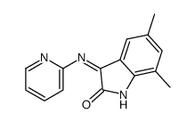 5,7-dimethyl-3-(pyridin-2-ylamino)indol-2-one结构式