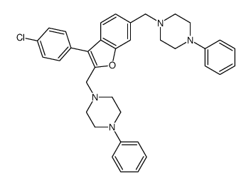 1-[[3-(4-chlorophenyl)-2-[(4-phenylpiperazin-1-yl)methyl]-1-benzofuran-6-yl]methyl]-4-phenylpiperazine Structure