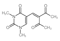 5-(2-acetyl-3-oxo-but-1-enyl)-1,3-dimethyl-pyrimidine-2,4-dione结构式