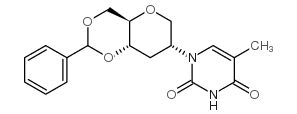 1,5-Anhydro-4,6-O-benzylidene-2,3-dideoxy-2-[5-methyl-1H-pyrimidine-2,4-dione-1-yl]-D-glucitol结构式