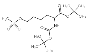 2-(叔丁氧羰基氨基)-6-(甲基磺酰氧基)己酸叔丁酯结构式
