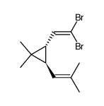 (2S,3R)-2-(2,2-Dibromo-vinyl)-1,1-dimethyl-3-(2-methyl-propenyl)-cyclopropane Structure