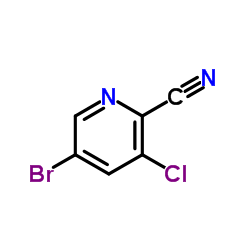 5-溴-3-氯- 2-吡啶甲腈结构式