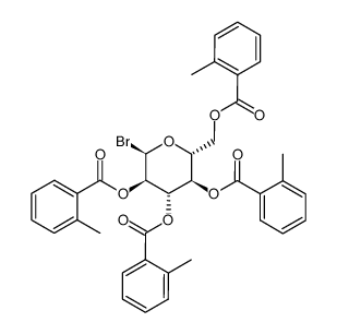 1-bromo-2,3,4,6-tetra-O-(2-methylbenzoyl)-α-D-glucopyranose Structure