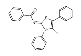 N-(4-甲基-3,5-二苯基-3H-噻唑-2-基)-苯甲酰胺结构式