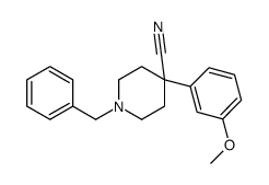 1-benzyl-4-(3-methoxyphenyl)piperidine-4-carbonitrile结构式