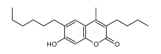 3-butyl-6-hexyl-7-hydroxy-4-methylchromen-2-one结构式