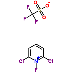 2,6-二氯-1-三氟甲磺酸氟吡啶鎓结构式