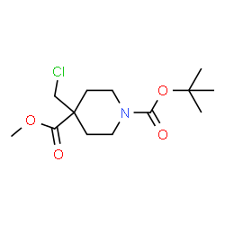 1-BOC-4-(氯甲基)哌啶-4-甲酸甲酯结构式