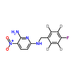 2-Amino-6-[(4-fluorobenzyl)-amino]-3-nitropyridine-d4 Structure