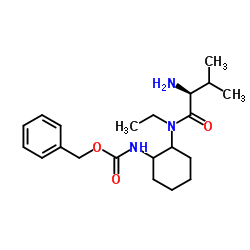 Benzyl {2-[ethyl(L-valyl)amino]cyclohexyl}carbamate Structure