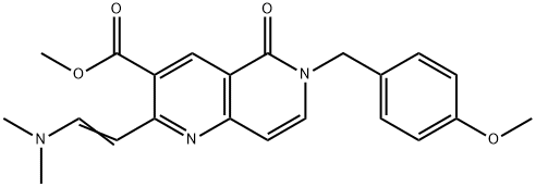 2-[(E)-2-(二甲基氨基)乙烯基]-6-(4-甲氧基苄基)-5-氧代-5,6-二氢-(口+奈)啶-3-甲酸甲酯结构式