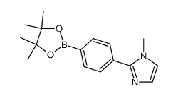 1-甲基-2-[4-(4,4,5,5-四甲基-1,3,2-二氧硼杂环戊烷-2-基)苯基]-1H-咪唑结构式