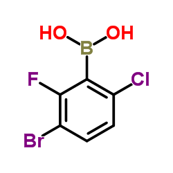 3-BroMo-6-chloro-2-fluorophenylboronicacid structure