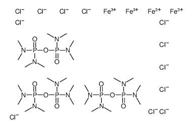 N-[bis(dimethylamino)phosphoryloxy-(dimethylamino)phosphoryl]-N-methylmethanamine,iron(3+),tetrachloroiron(1-) Structure
