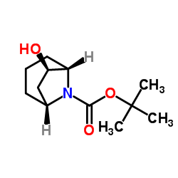 2-Methyl-2-propanyl (1R,5S,6R)-6-hydroxy-8-azabicyclo[3.2.1]octane-8-carboxylate Structure