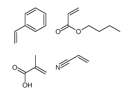 2-甲基-2-丙烯酸与2-丙烯酸丁酯、乙烯基苯和2-丙烯腈的聚合物结构式