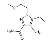 4-AMINO-5-ETHYL-1-(2-METHOXYETHYL)PYRAZOLE-3-CARBOXAMIDE结构式