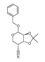 benzyl 4-cyano-4-deoxy-2,3-O-isopropylidene-α-D-arabinoside结构式