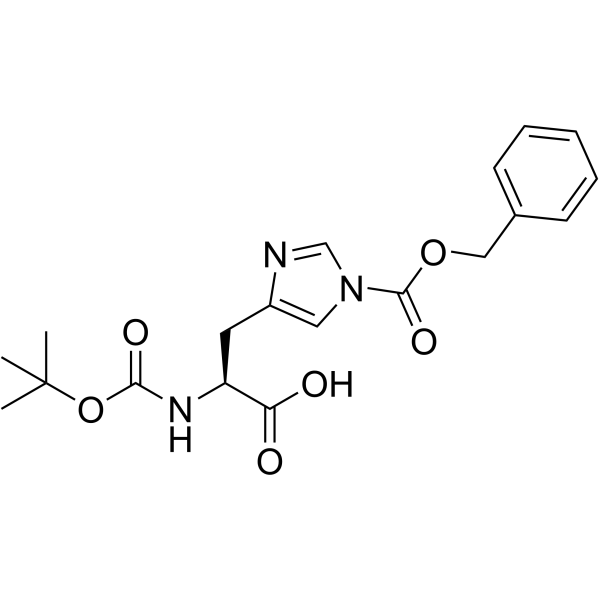 N-Boc-1-苄氧羰基-L-组氨酸结构式
