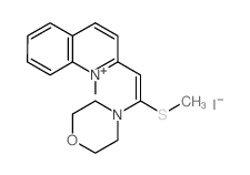 Quinolinium,1-methyl-2-[2-(methylthio)-2-(4-morpholinyl)ethenyl]-, iodide (1:1) Structure