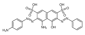 4-amino-3-[(4-aminophenyl)azo]-5-hydroxy-6-(phenylazo)naphthalene-2,7-disulphonic acid结构式