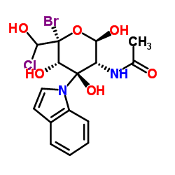 5-溴-4-氯-3-吲哚-N-乙酰-β-D-氨基葡萄糖苷结构式