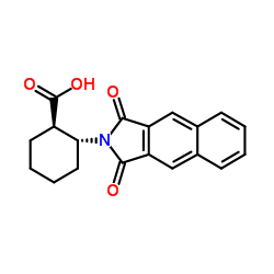 (1r,2r)-2-(naphthalene-2,3-dicarboximido)cyclohexanecarboxylic acid structure
