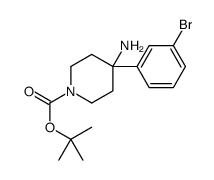 4-氨基-4-(3-溴-苯基)-哌啶-1-羧酸叔丁酯结构式