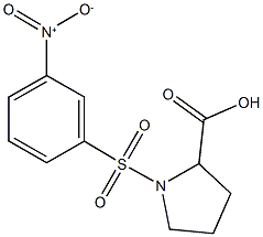 (2S)-1-(3-硝基苯基)磺酰基脯氨酸结构式