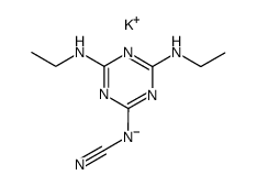 potassium salt of 2-cyanoamino-4,6-bis(ethylamino)-sym-triazine结构式